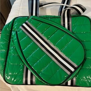 Green Quilted womens pickle ball Bag